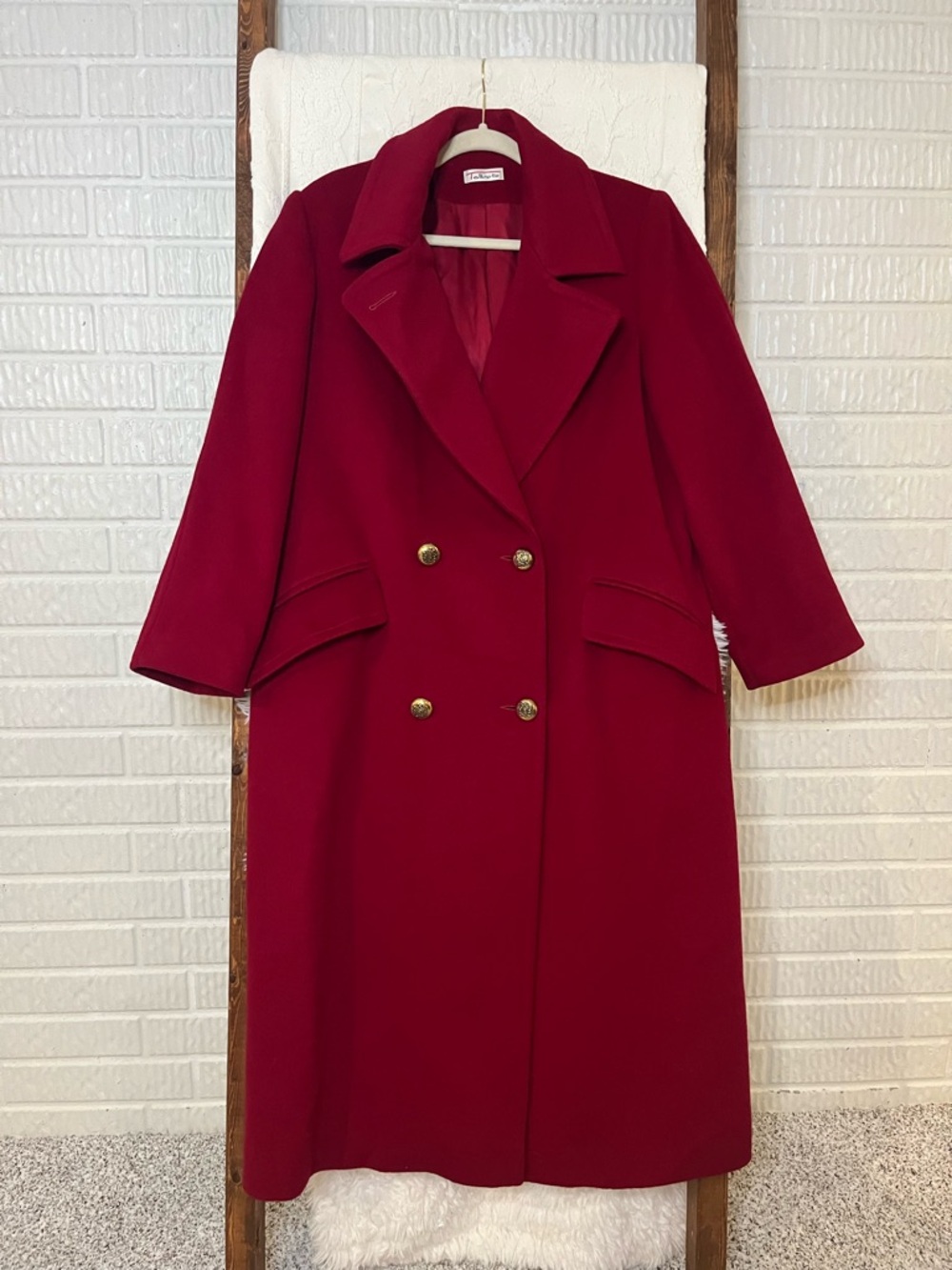 Talbots Burgandy Vintage 100% Wool Coat Long Coat